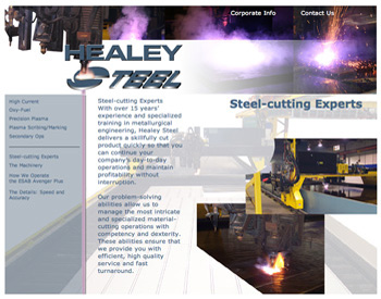 Healey Steel website home page